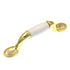 Amerock Allison Polished Brass White Ceramic Center 3" Hole Centers Cabinet Handle Pull BP76245W3