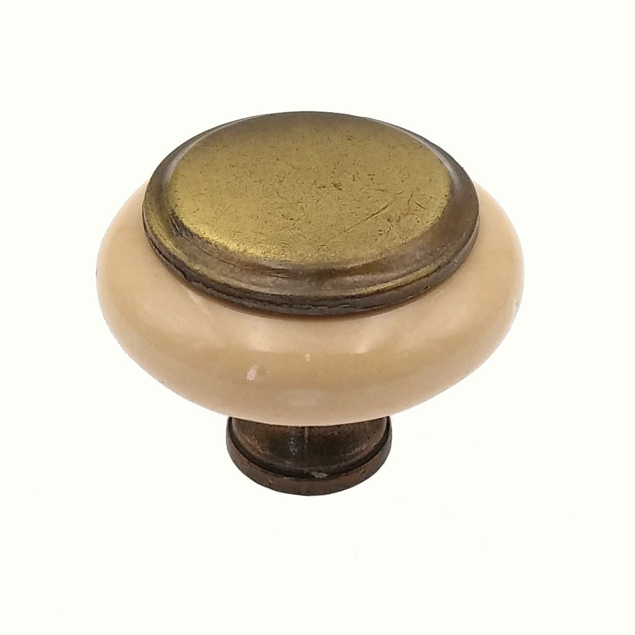 Amerock Royal Burnished Brass, Almond 1 1/4" Cabinet Knob Pull BP76246-ALB