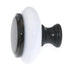 Amerock BP76246-BNW White Ceramic 1 1/4" Cabinet Knob w/Black Nickel Stem Center