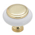 Amerock BP76246-W3 White Ceramic 1 1/4" Cabinet Knob with Bright Brass Center