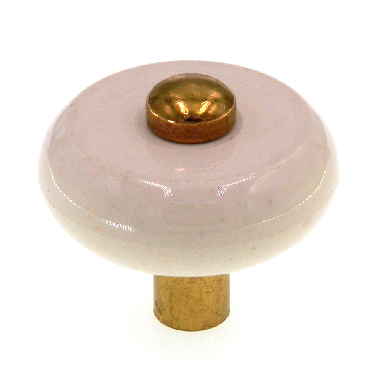 Amerock Royal Polished Brass, Almond Center 1 3/16" Cabinet Knob BP76268-AL3