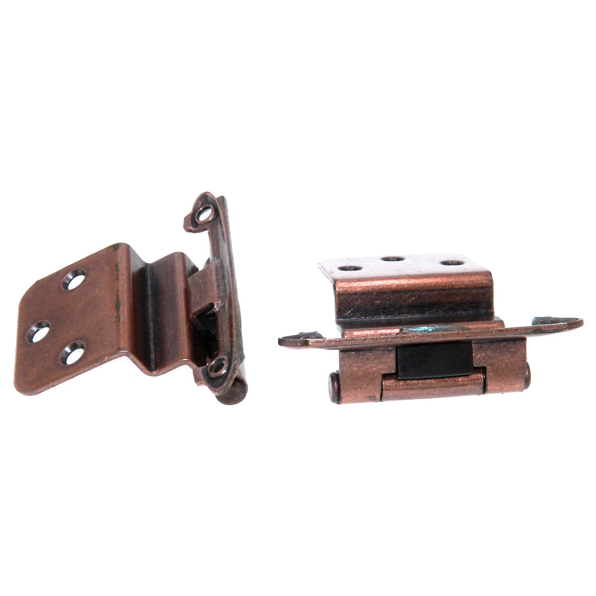 Pair of Amerock Machine Copper 3/8" Inset Hinges Self-Closing BP7628-MC