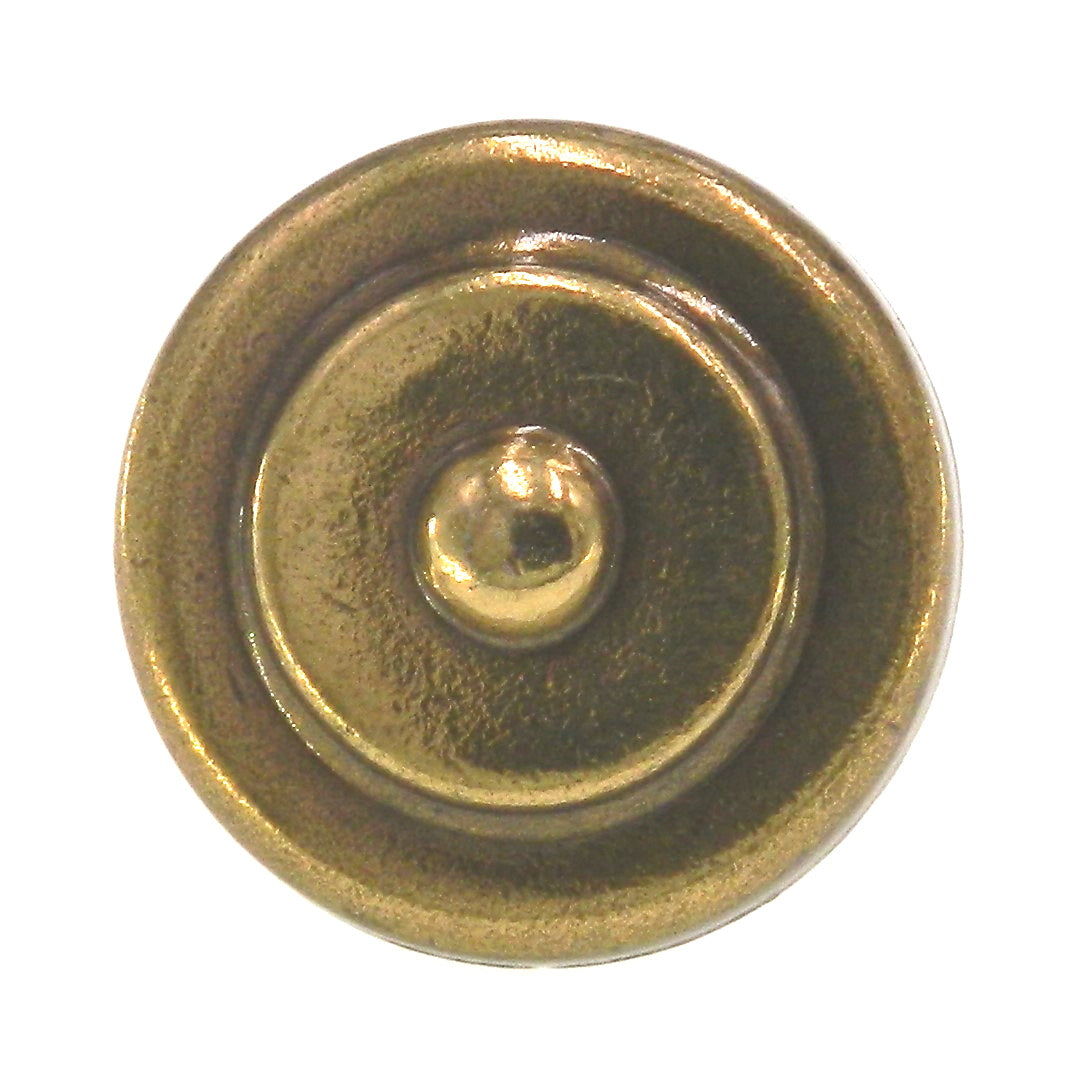 Vintage National Lock French Gilt 1 1/4" Round Cabinet Knob 6297-5A F0-3901-001