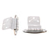 Pair of Amerock Ceramoid White Gold 3/8" Inset Hinges Non Self-Closing BP7636-C1