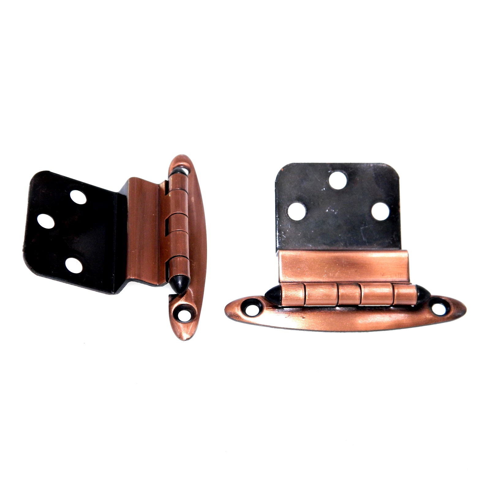 Pair of Amerock Antique Copper Black 3/8" Inset Hinges Non Self-Closing BP7636-E