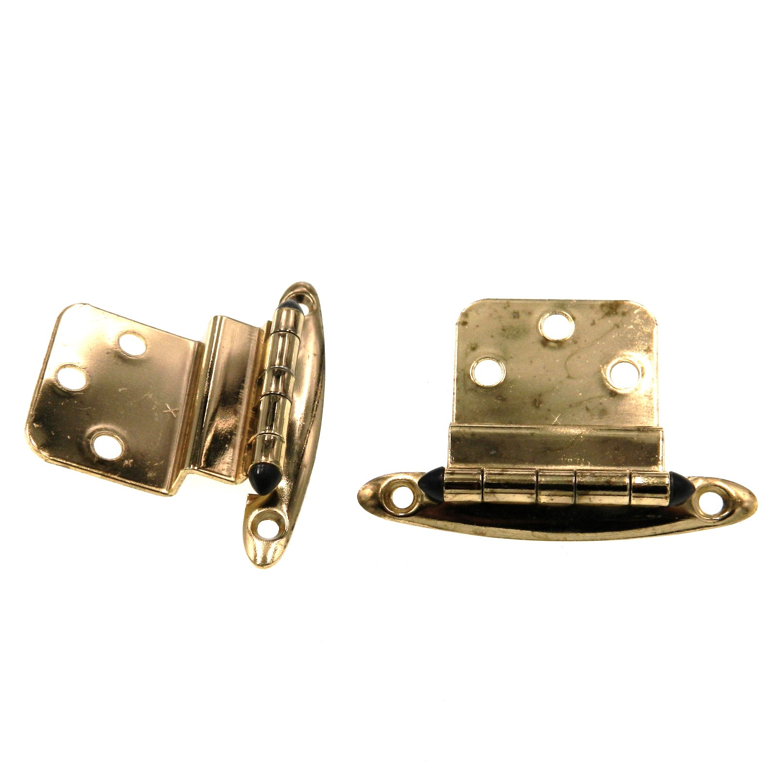 Pair of Amerock Polished Brass Black 3/8" Inset Hinges Non Self-Closing BP7636-H