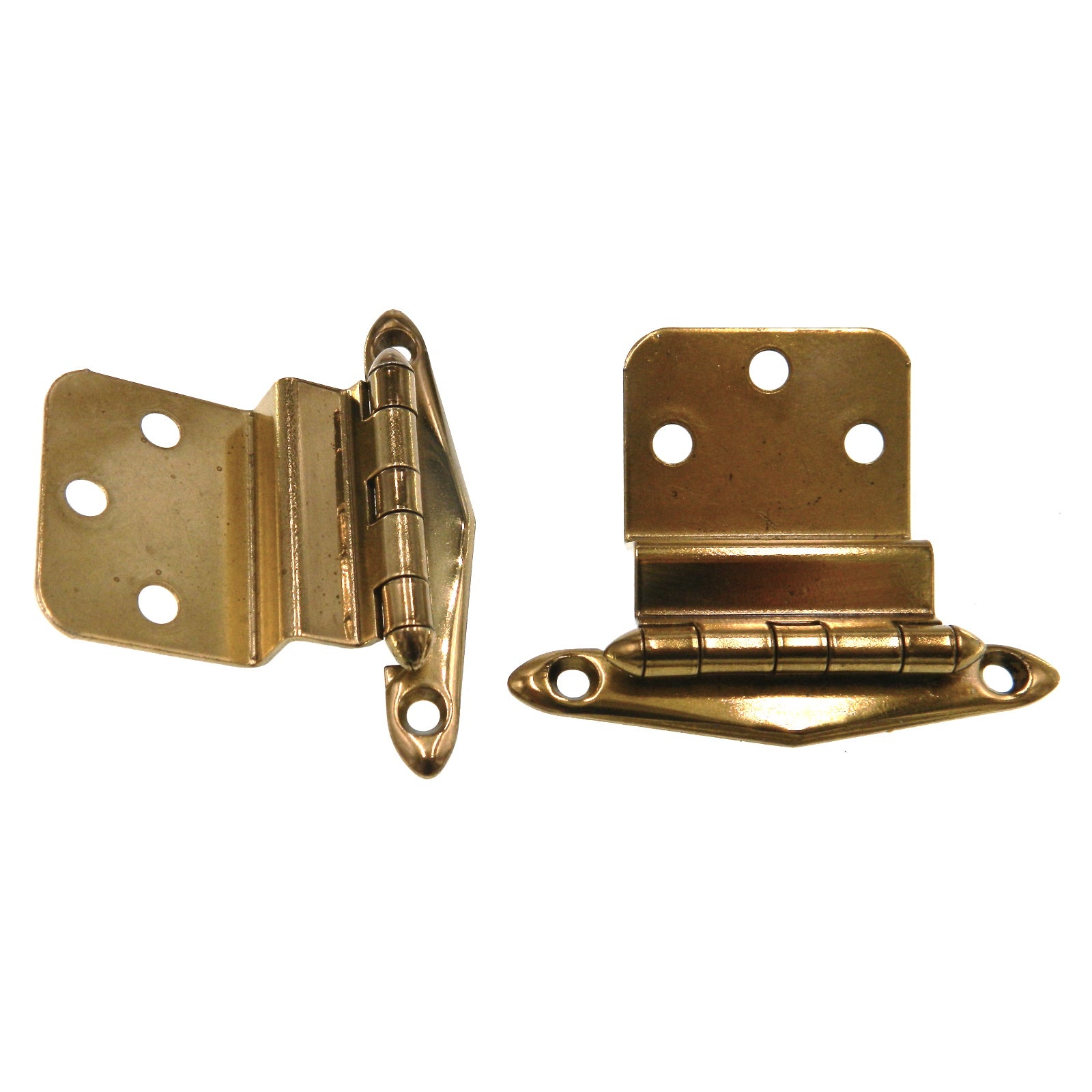 Pair of Amerock Polished Brass 3/8" Inset Hinges Non Self-Closing BP7675-3