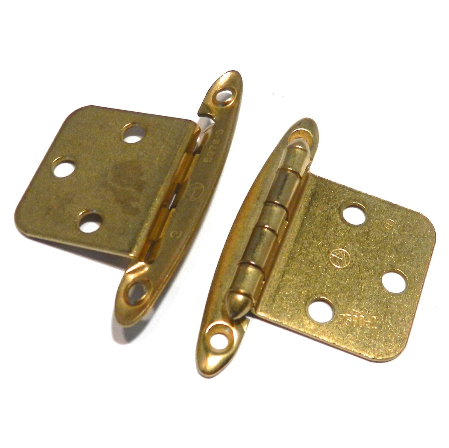 Pair Amerock Polished Brass Variable Overlay Hinges Non Self-Closing BP7678-3