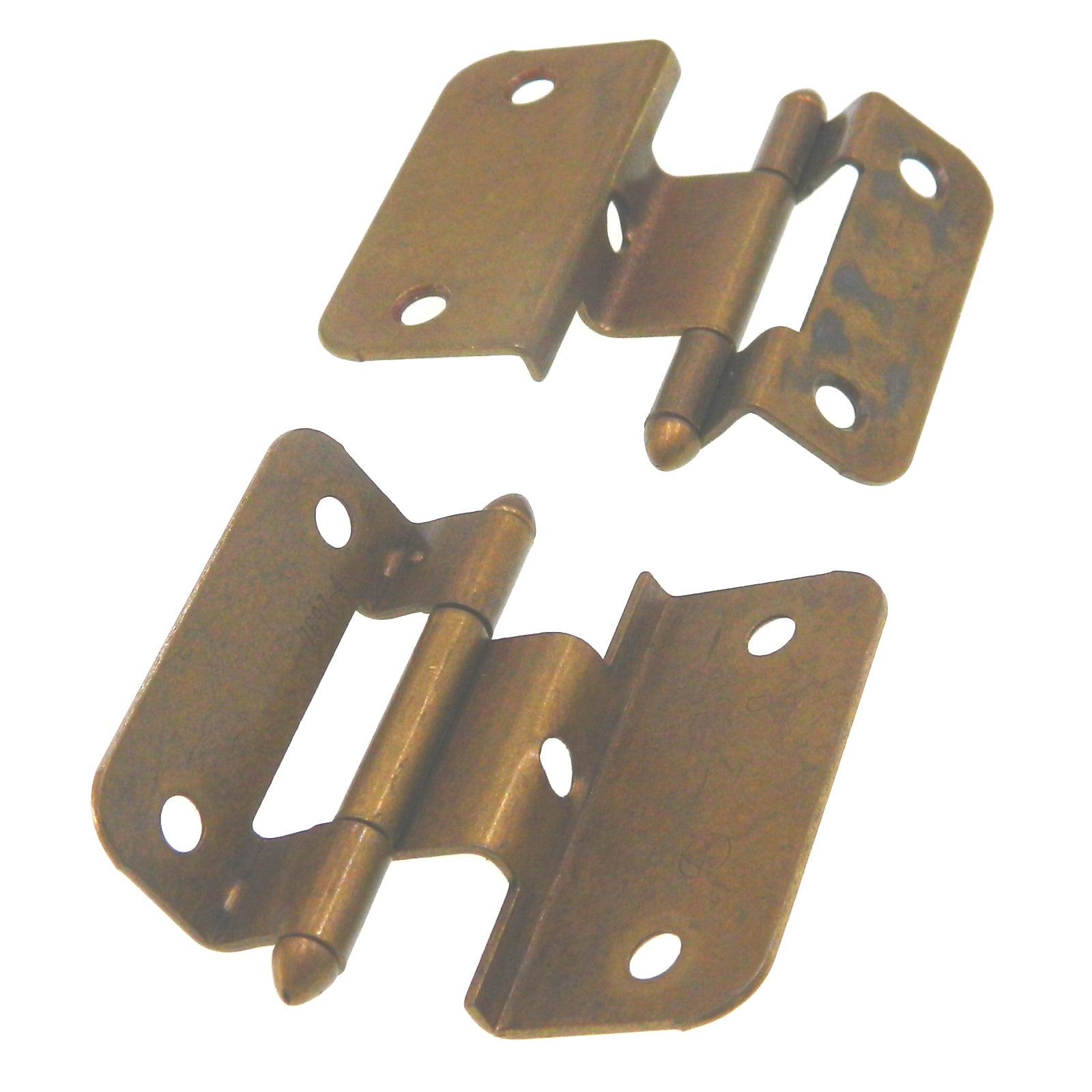 Amerock Burnished Brass Partial Wrap Hinges 3/8" Inset Bullet Tip BP7697-BB