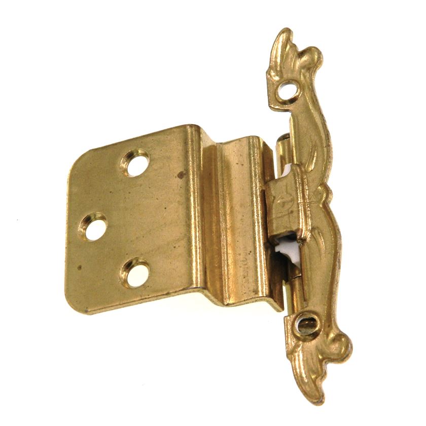 Pair of Amerock Provincial Ivory Gold 3/8" Inset Hinges Self-Closing BP7728-BW