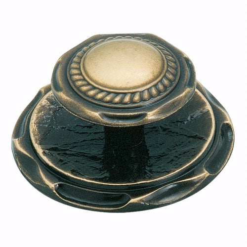 Amerock Carriage House BP778-AE Antique Brass Cabinet Knob and 2" Backplate