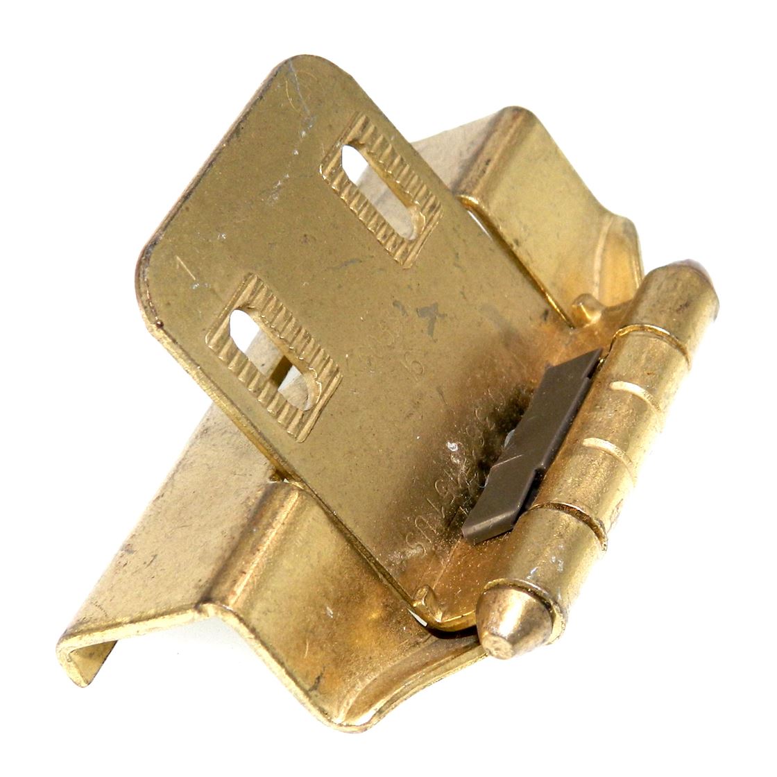 Pair Amerock Polished Brass Full Wrap Hinges 1/2" Overlay Bullet Tip BP79637-3