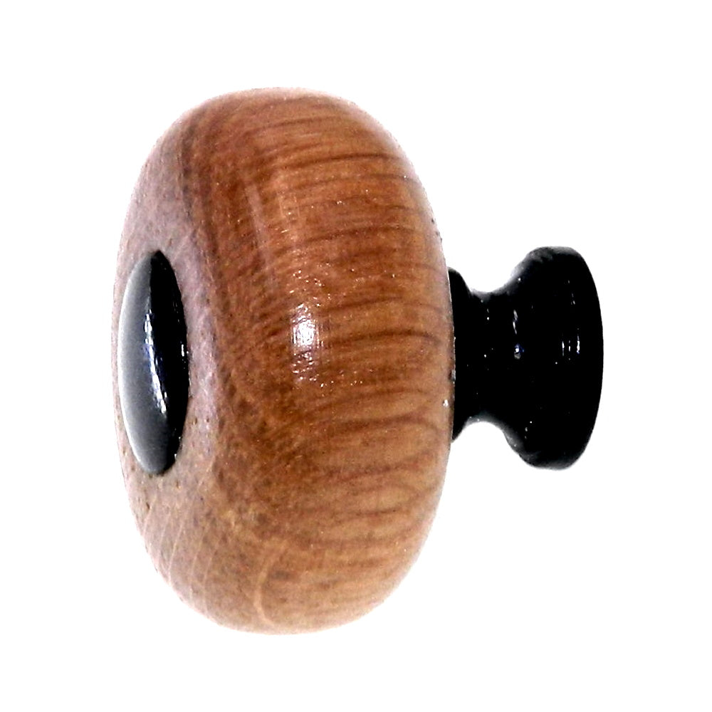 Amerock Oak Wood Finishes With Black 1 1/2" Round Cabinet Knob BP818-WD