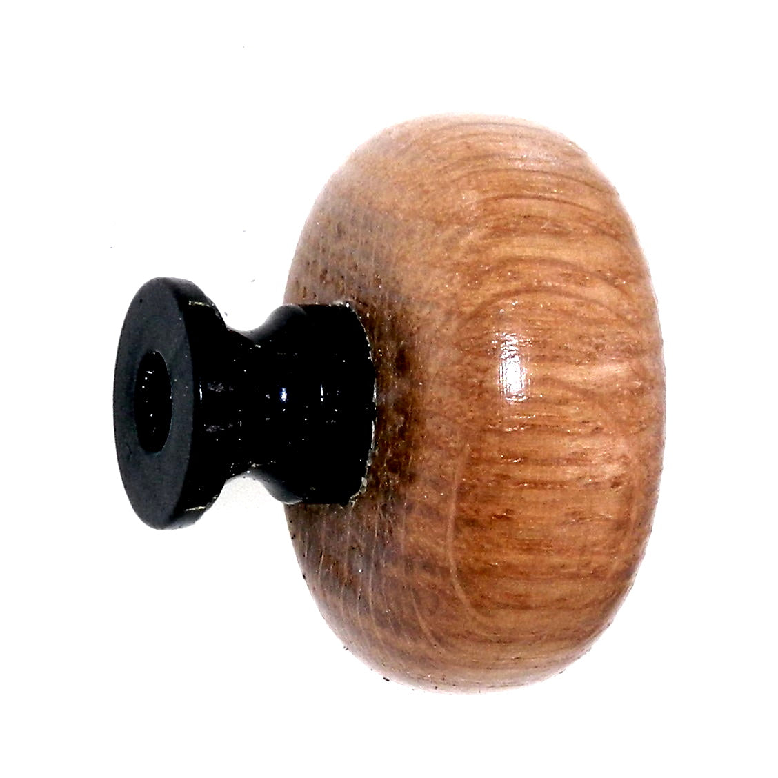 Amerock Oak Wood Finishes With Black 1 1/2" Round Cabinet Knob BP818-WD