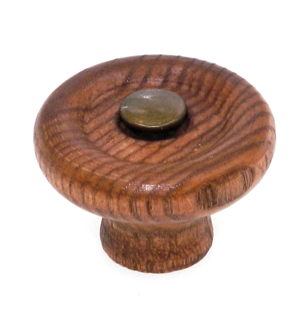 Amerock Woods Finished Wood Burnished Brass 1 3/8" Round Cabinet Knob BP821-FWD