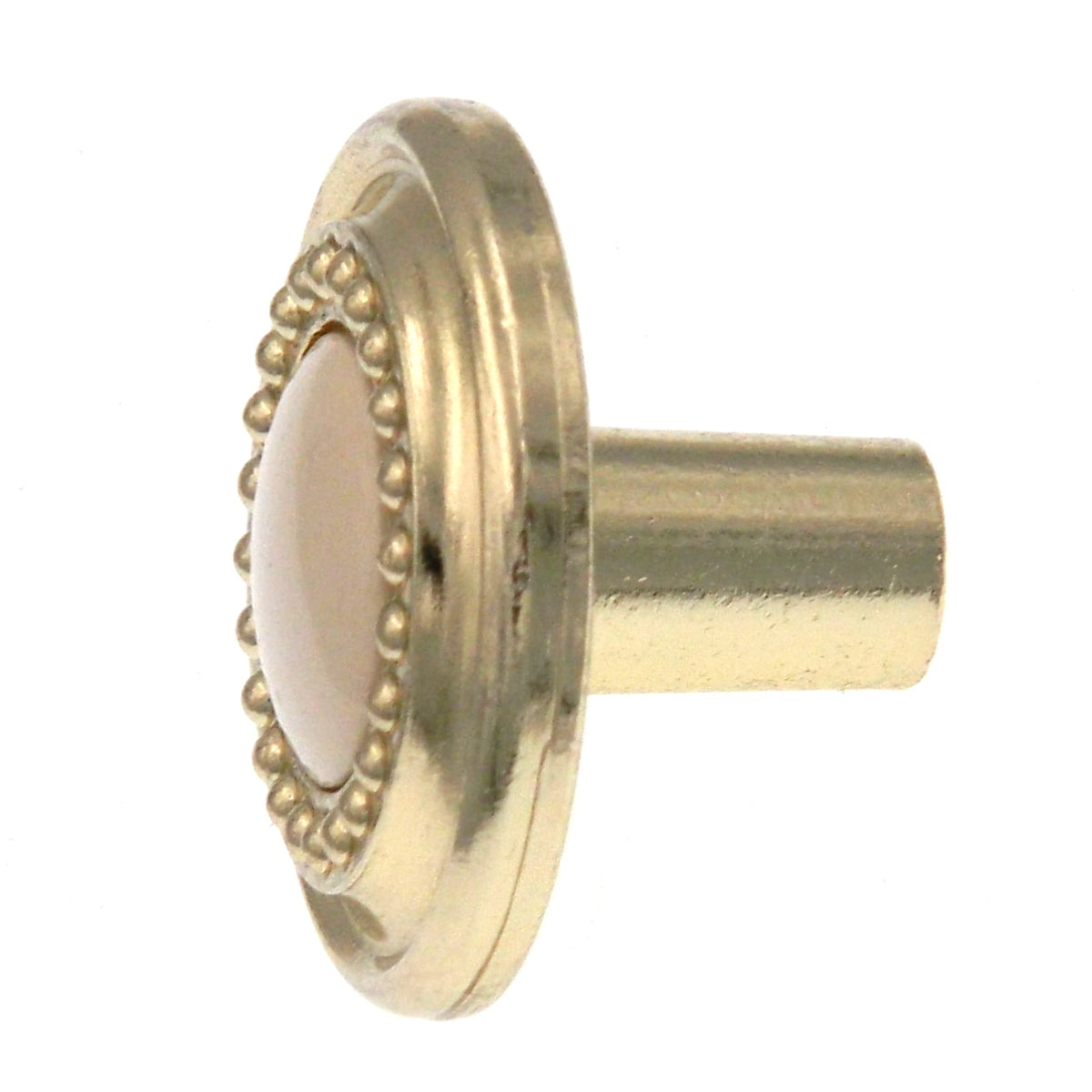 Amerock Traditional Classics 1 1/4" Polished Brass Round Beaded Cabinet Porcelain Knob BP862-3