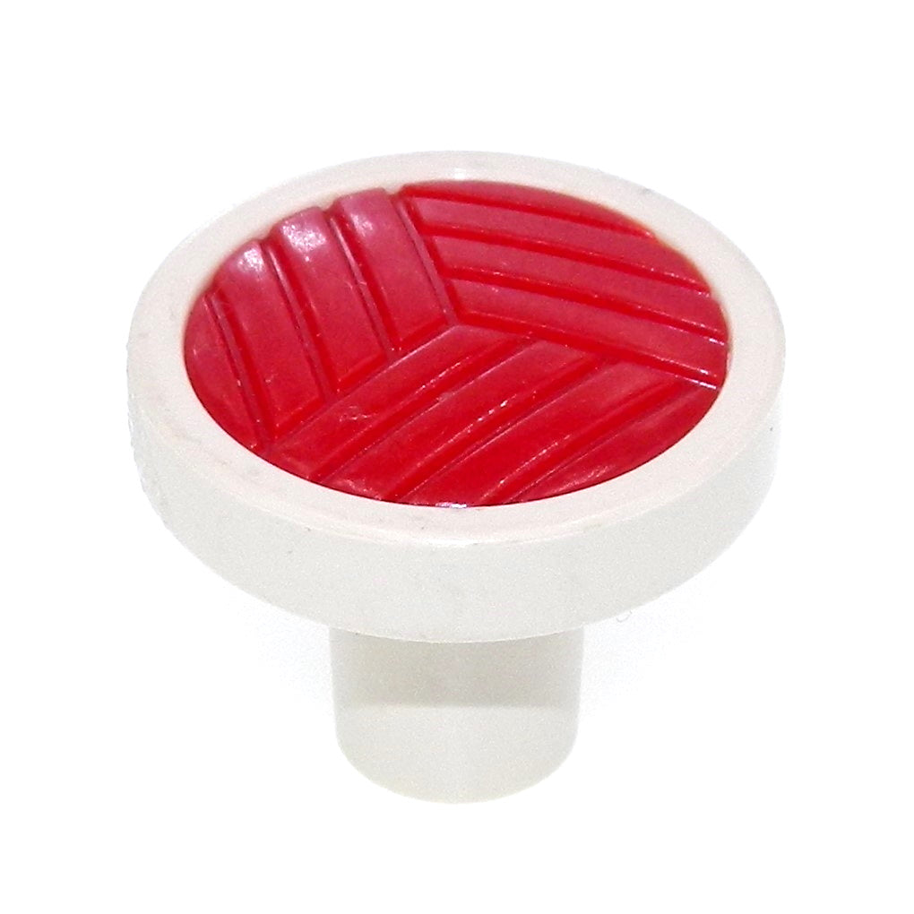 Amerock Elan Almond and Red 1-1/8" Round Plastic Cabinet Knob Pull BP8694-PAR