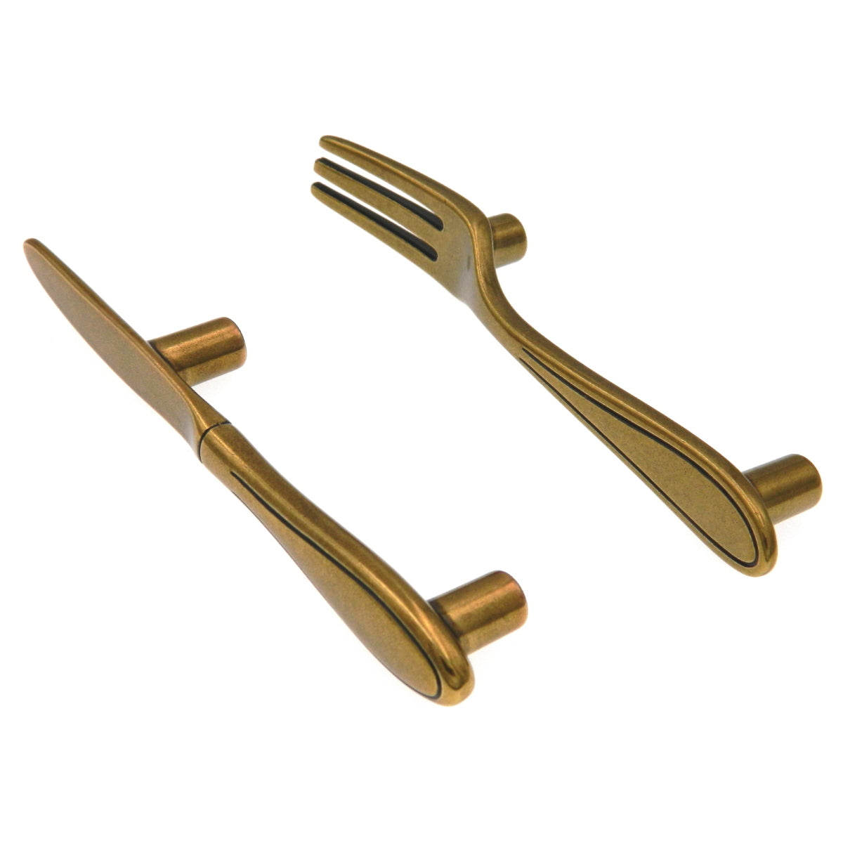 Amerock Utensil'Z 3"cc Regency Brass Butter Knife Cabinet Wood Bar Pull Handle BP9331-R1