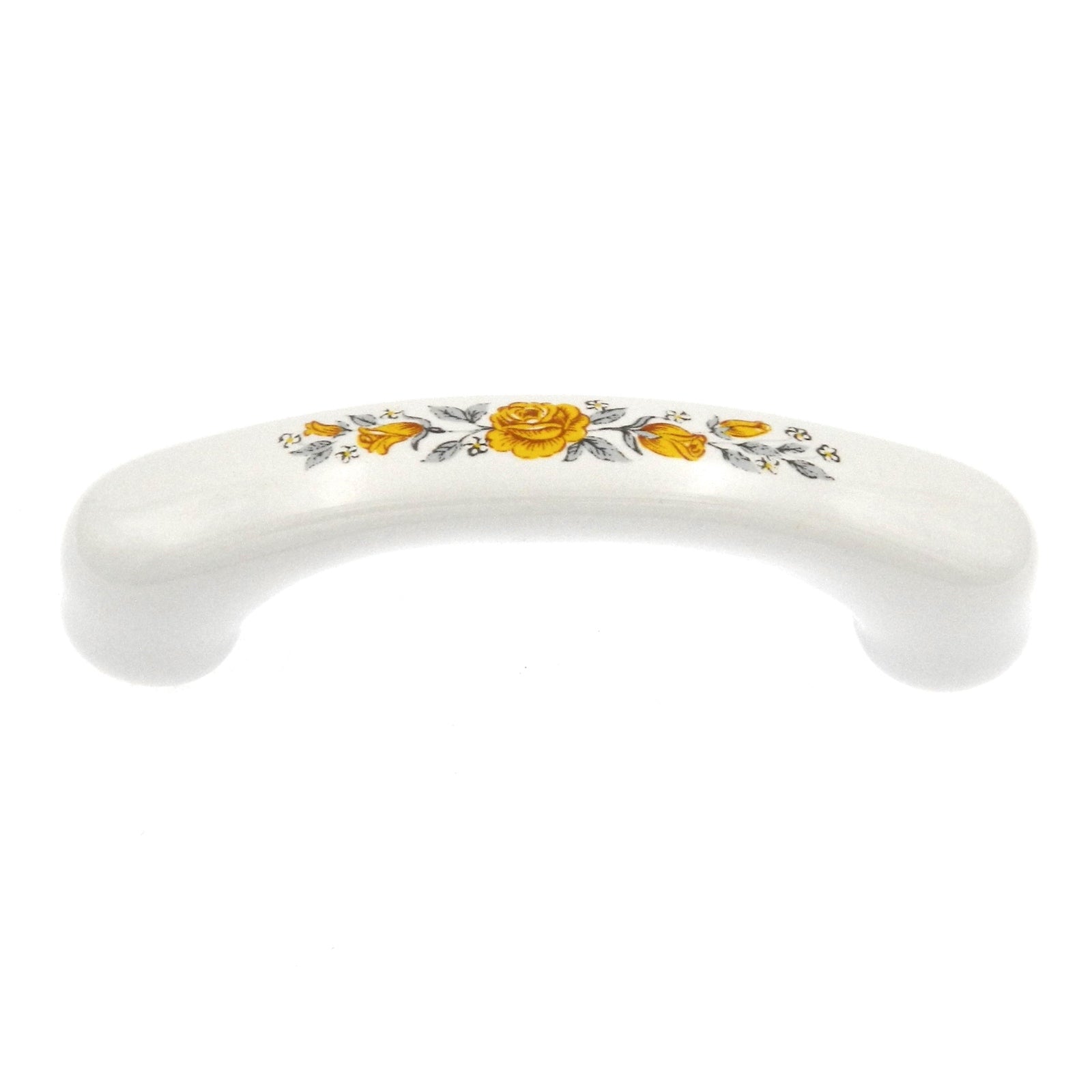 Amerock Hardware 3"cc Ceramic Cabinet Handle Pull in White, Yellow BP937-CW2