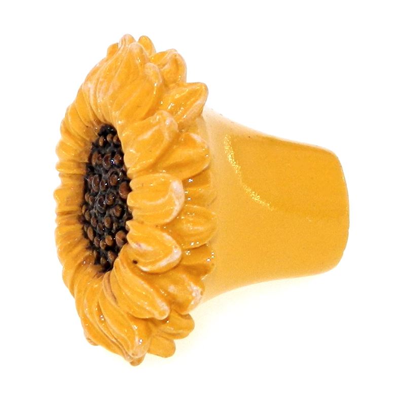 Amerock Funzie'Z Hand Painted 1 13/32" Yellow Sun Flower Cabinet Knob BP9379-HP