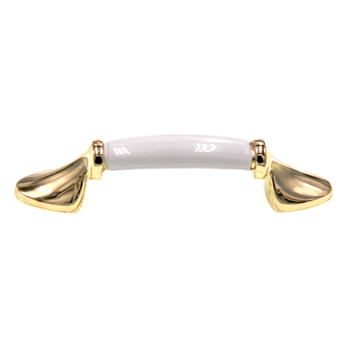 Amerock 3"cc Polished Brass Cabinet Handle Pull Ceramic Center BP981-3CW