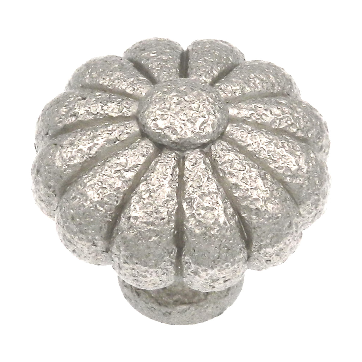 Ancient Treasures Rustic Hammered Floral Satin Chrome 1 1/2" Pull Knob C009SAT, 10 Pack