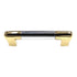 Period Brass Cabinet Pull 3" Ctr Two-Tone Polished Chrome Solid Brass C139