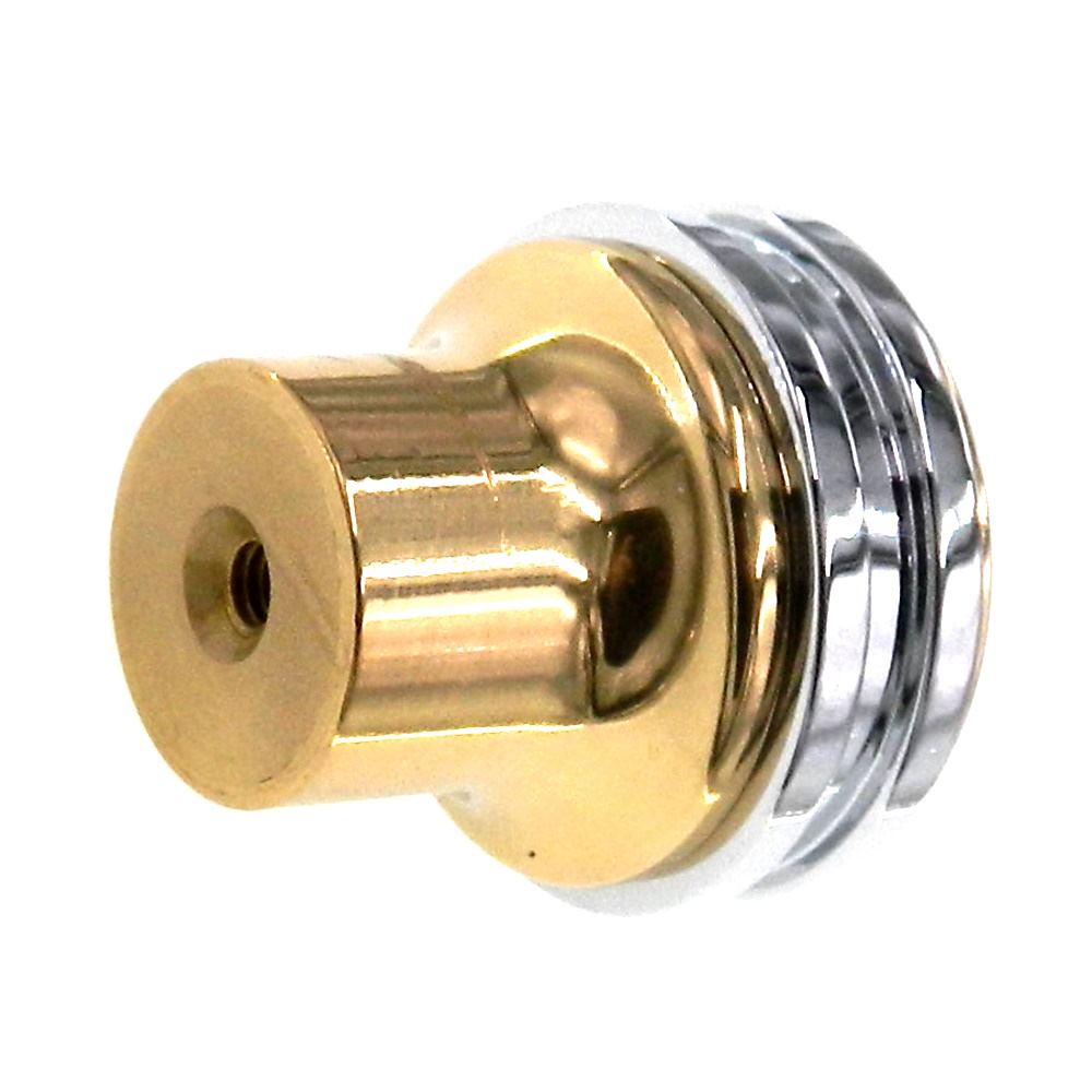 FKI Hardware Period Brass Solid Brass Chrome 1 1/4" Two Tone Cabinet Knob C145