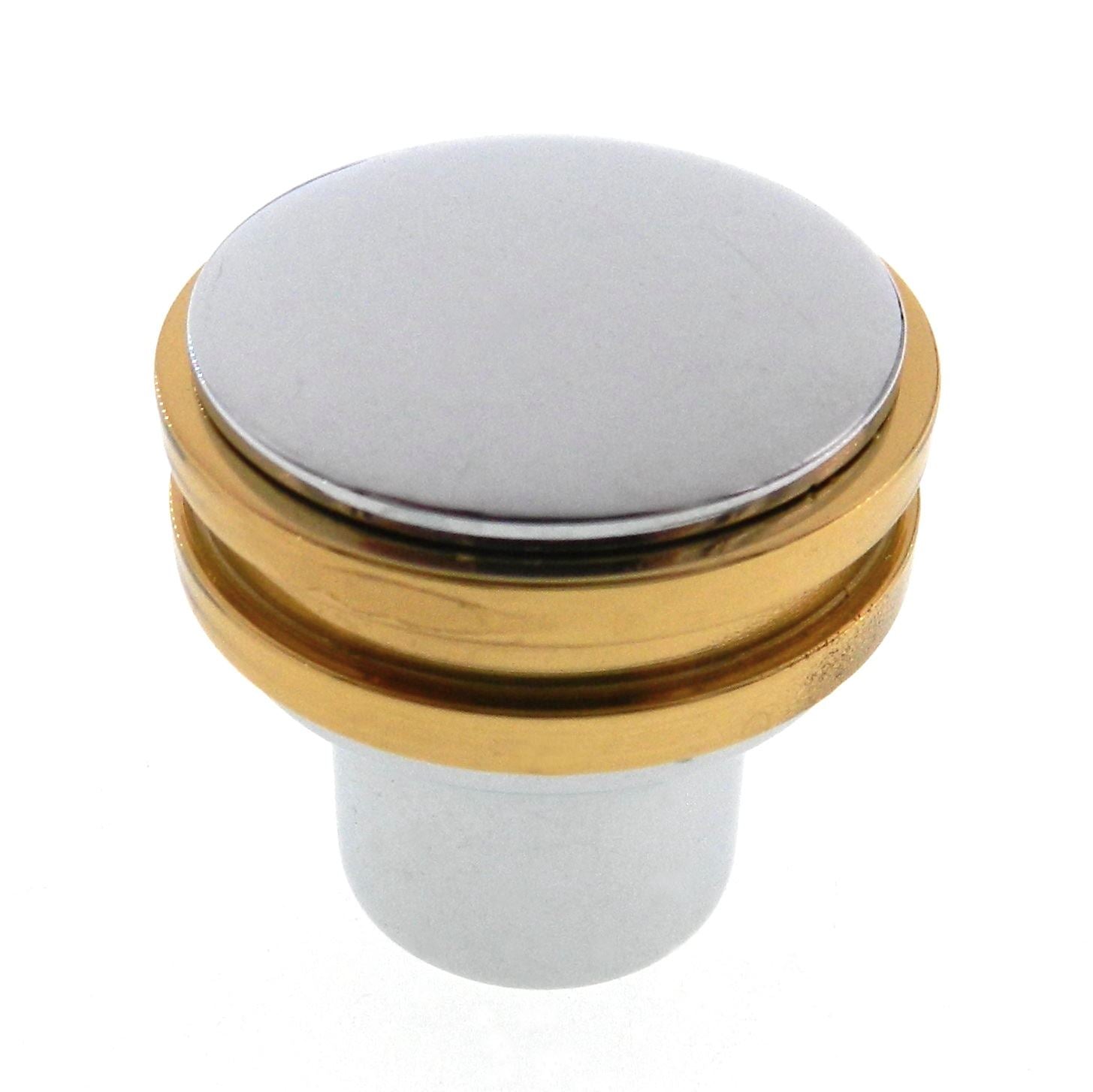 FKI Hardware Period Brass Chrome Solid Brass 1 1/4" Two Tone Cabinet Knob C146