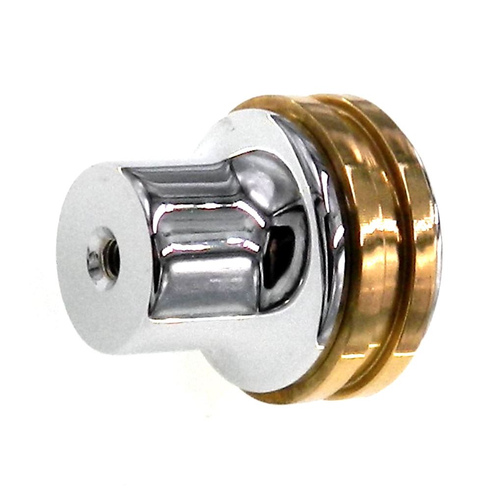 FKI Hardware Period Brass Chrome Solid Brass 1 1/4" Two Tone Cabinet Knob C146