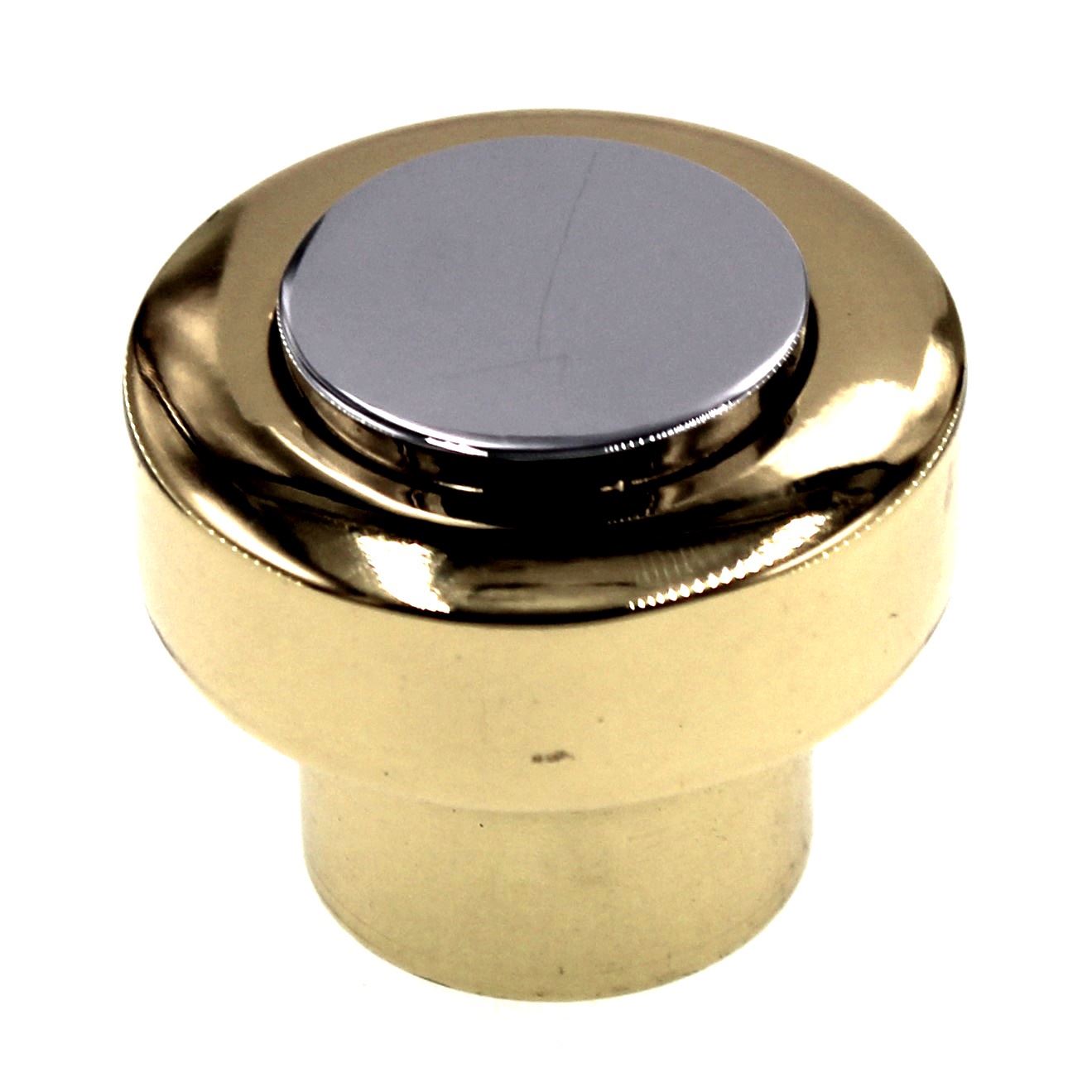 FKI Hardware Period Brass 1" Two-Tone Solid Brass Chrome Cabinet Knob C152