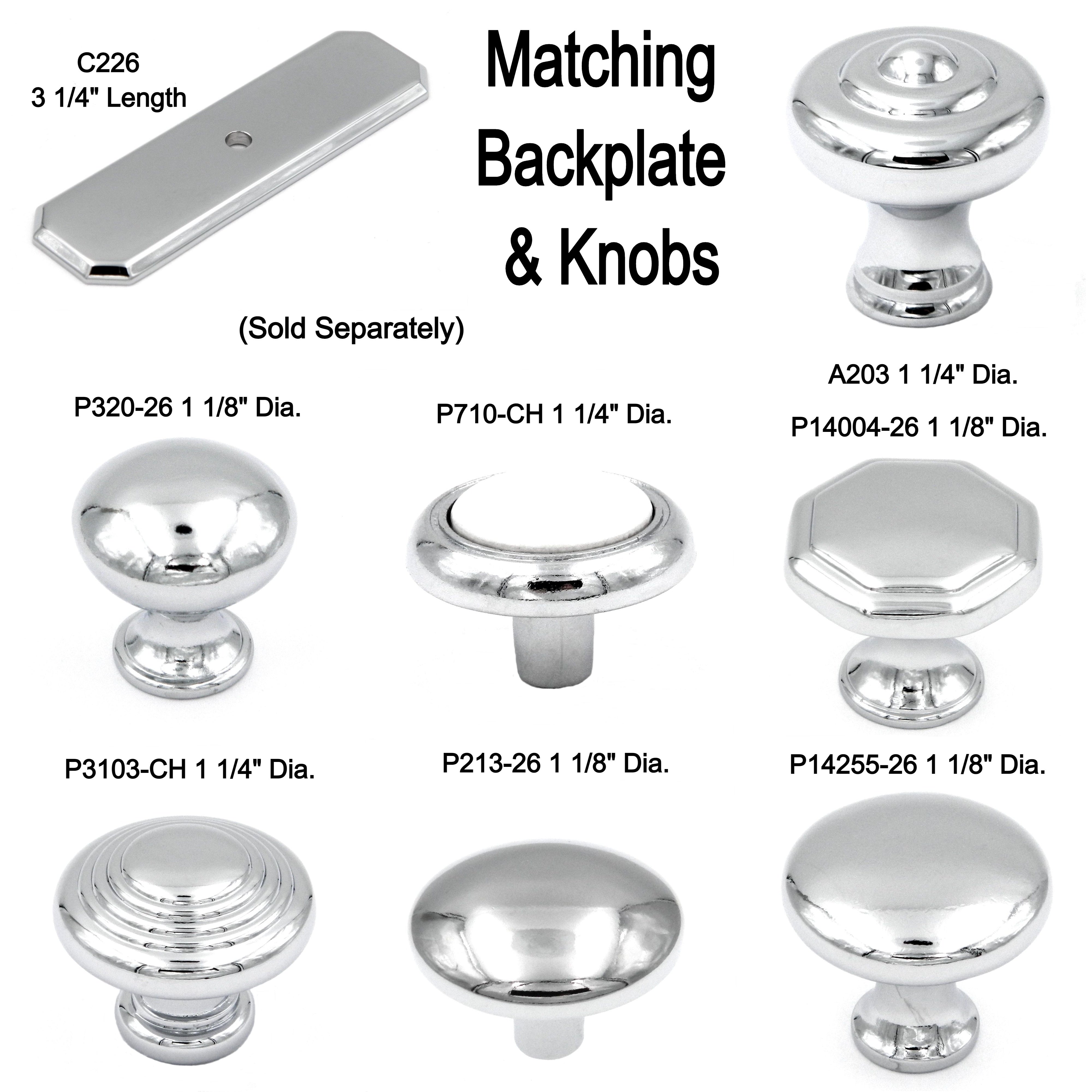 Hickory Hardware Fanfare Cabinet Knob P3103-CH 10 Pack Round Ringed 1 1/4" Chrome