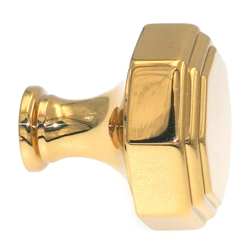 Keeler Solid Brass Polished Brass 1 3/8" Octagon Cabinet Solid Brass Knob C28