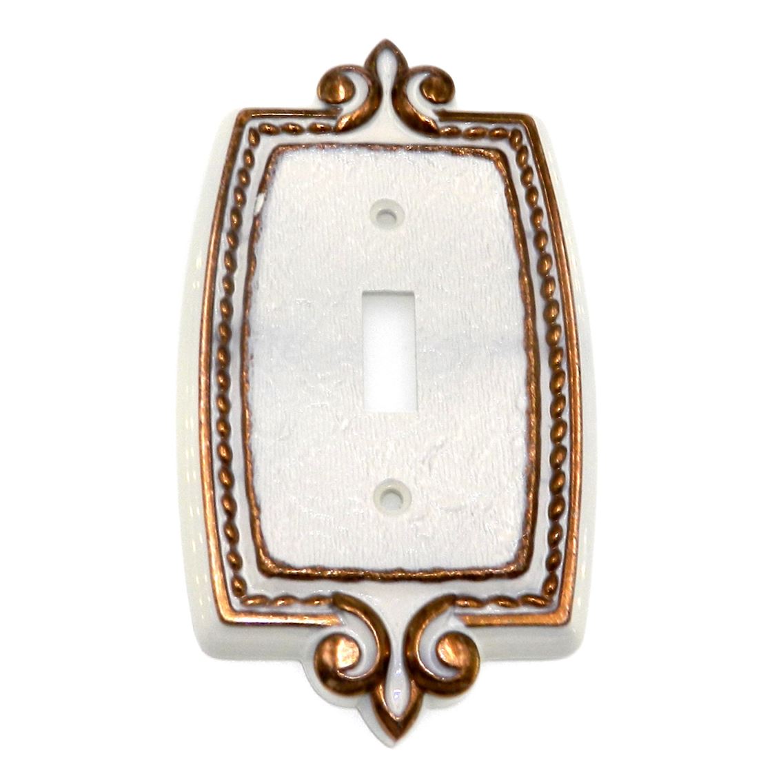 Vintage Amerock Bonaventure Wall Single Light Switch Plate Regency White 8881-RW