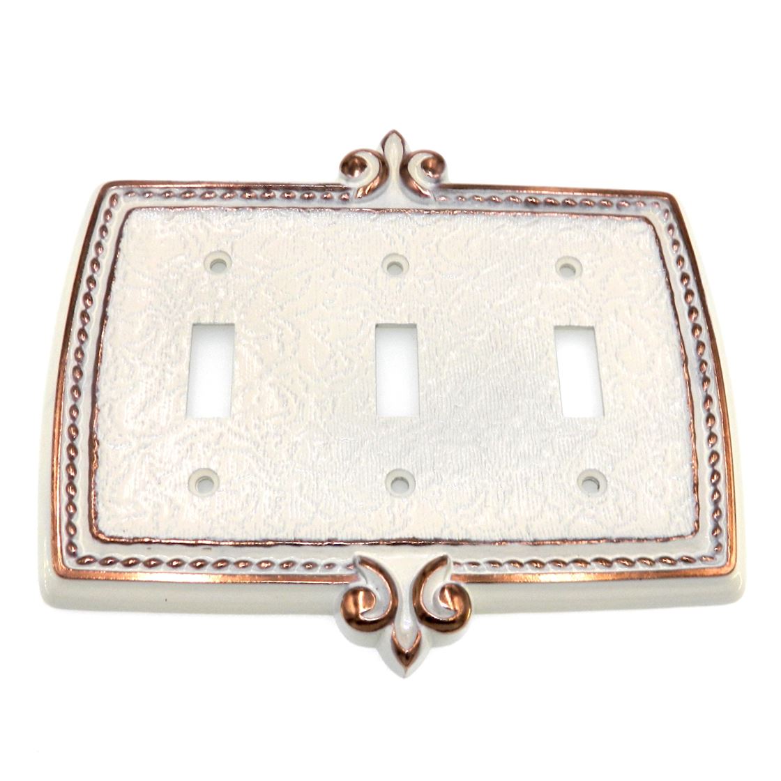 Amerock Bonaventure Triple Toggle Switch Plate Wall Plate Regency White 8886-RW