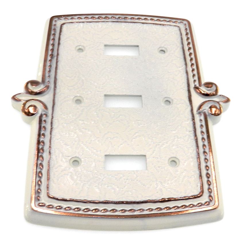 Amerock Bonaventure Triple Toggle Switch Plate Wall Plate Regency White 8886-RW