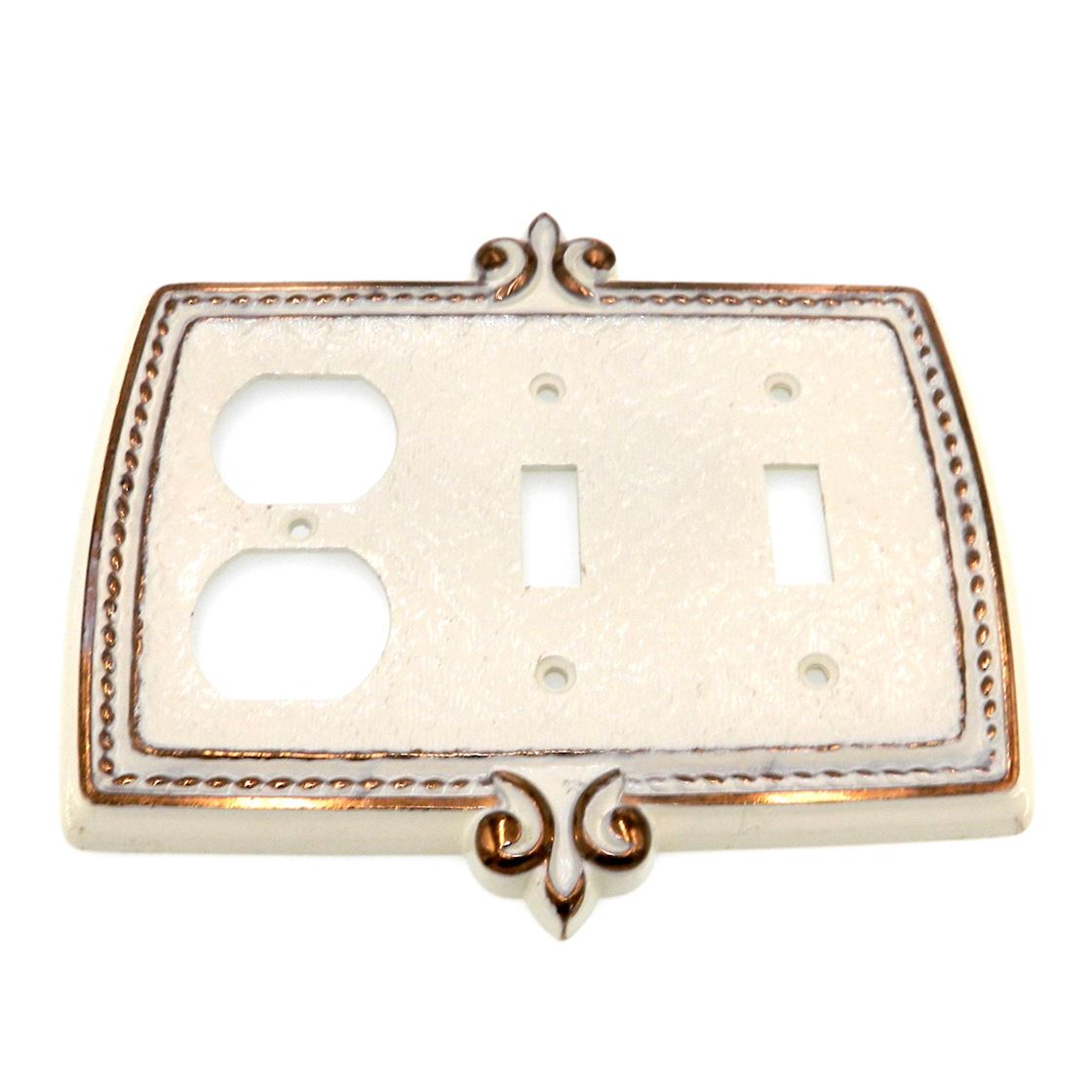 Vintage Amerock Bonaventure 2 Switch, Duplex Plate Regency White 8887-RW