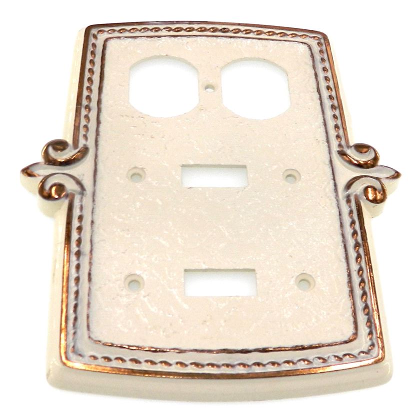 Vintage Amerock Bonaventure 2 Switch, Duplex Plate Regency White 8887-RW