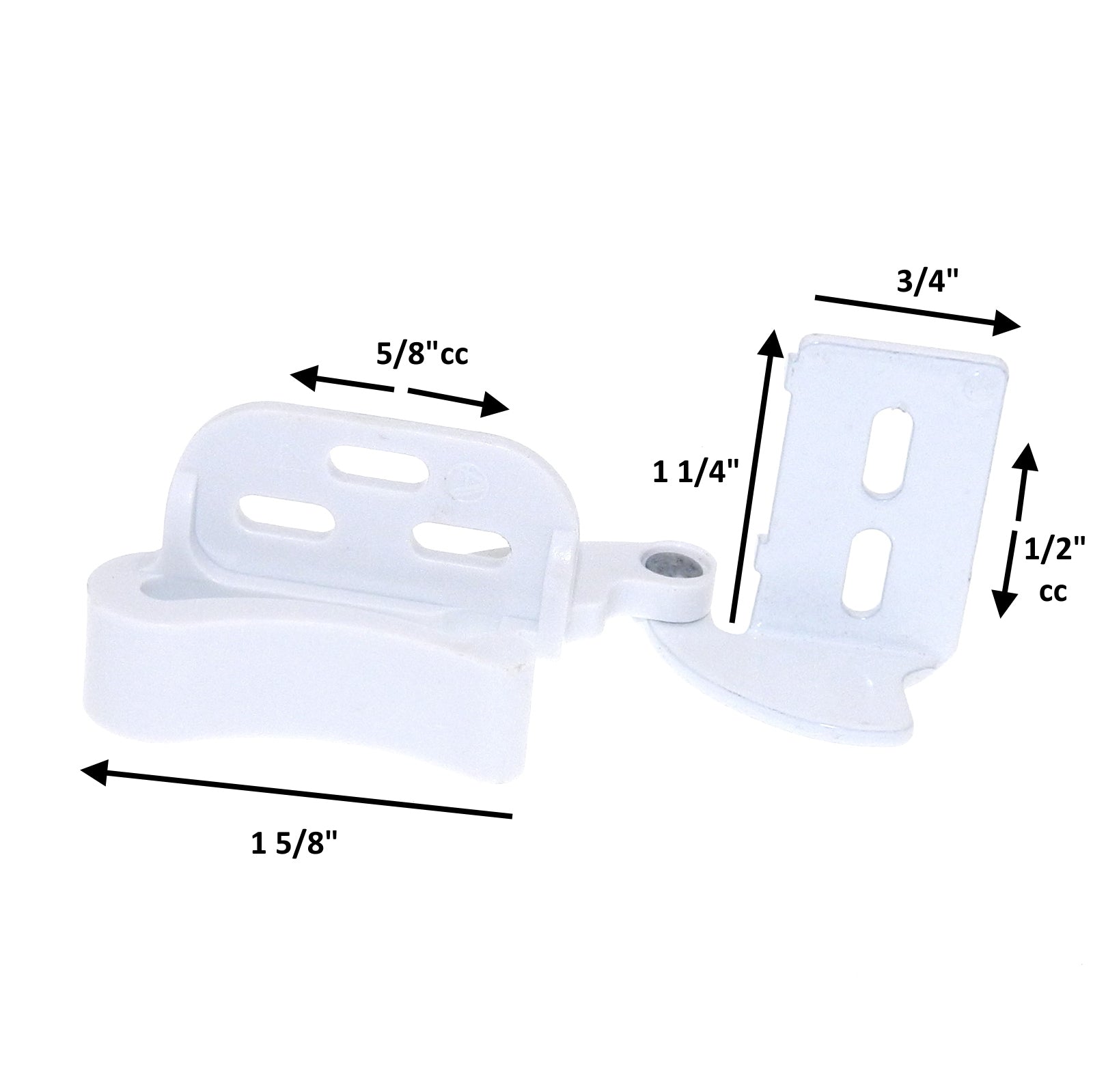 Amerock Marathon White 3/8" Inset CM2604-W Concealed Self-Latching Knife Hinge