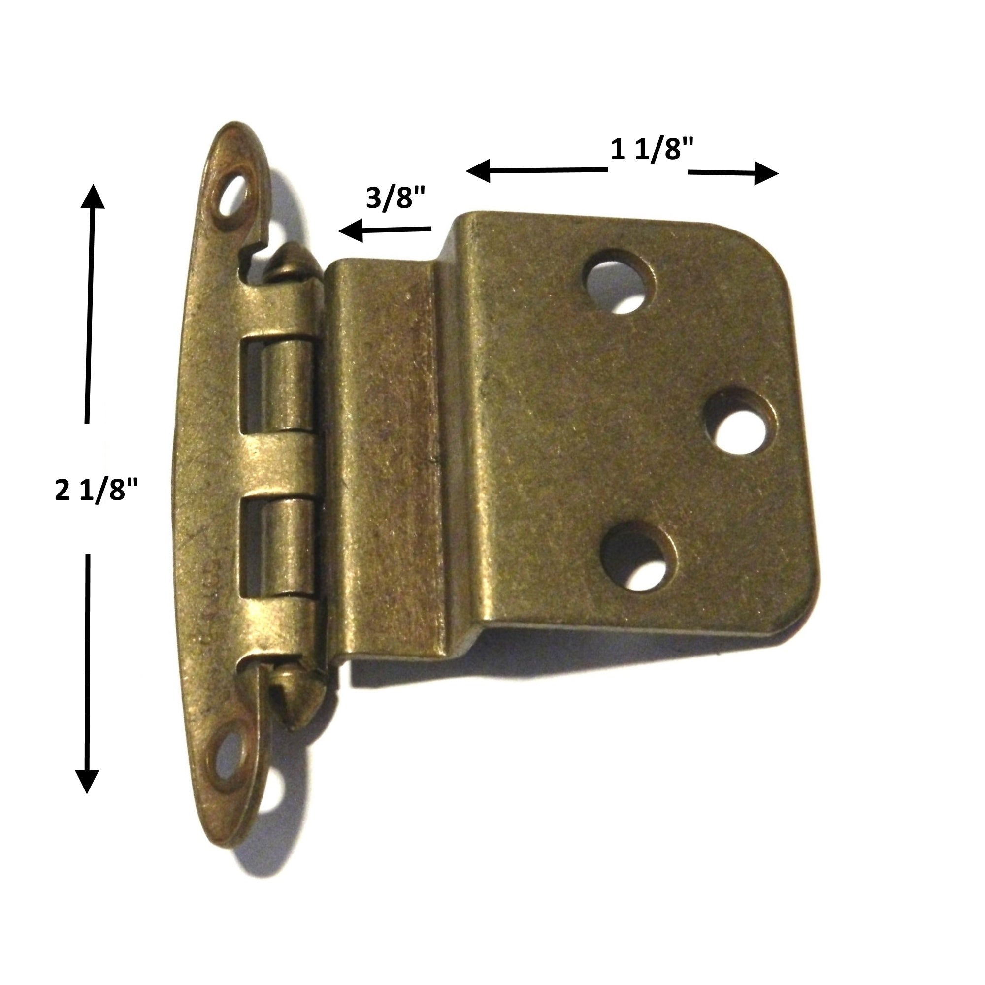 Pair of Amerock Burnished Brass 3/8" Inset Hinges Non Self-Closing BP7636-BB