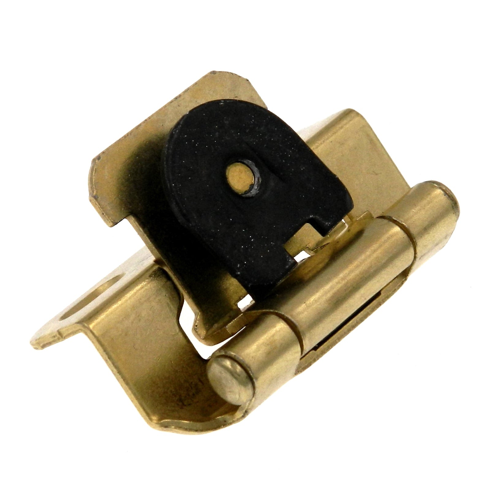 Single Demountable Flush Cabinet Door Hinge 3/8" Overlay Polished Brass CM8716-3