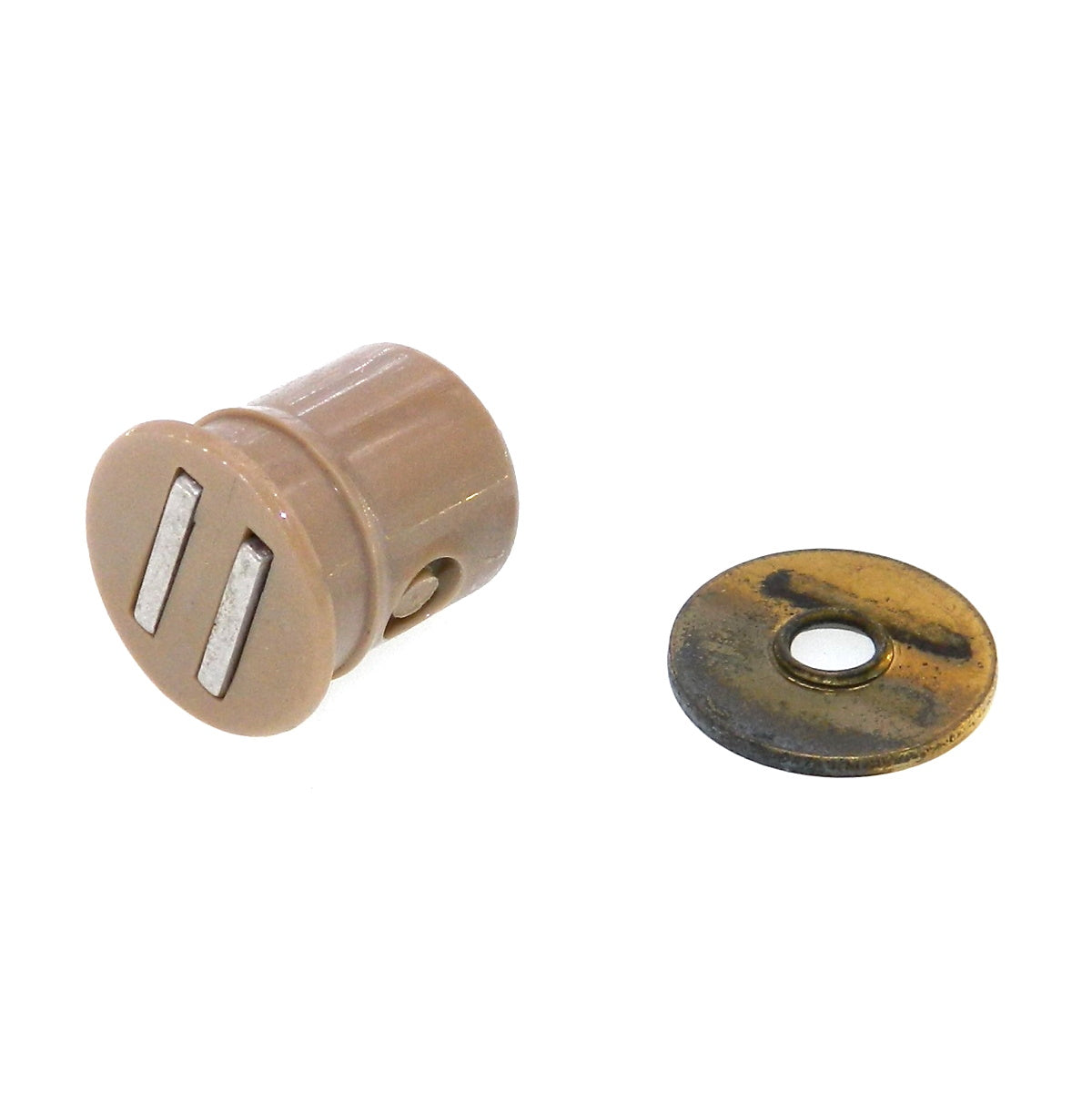 Amerock Tan 3/4" Round Mortise Magnetic Cabinet Door Catch CM9789-PT