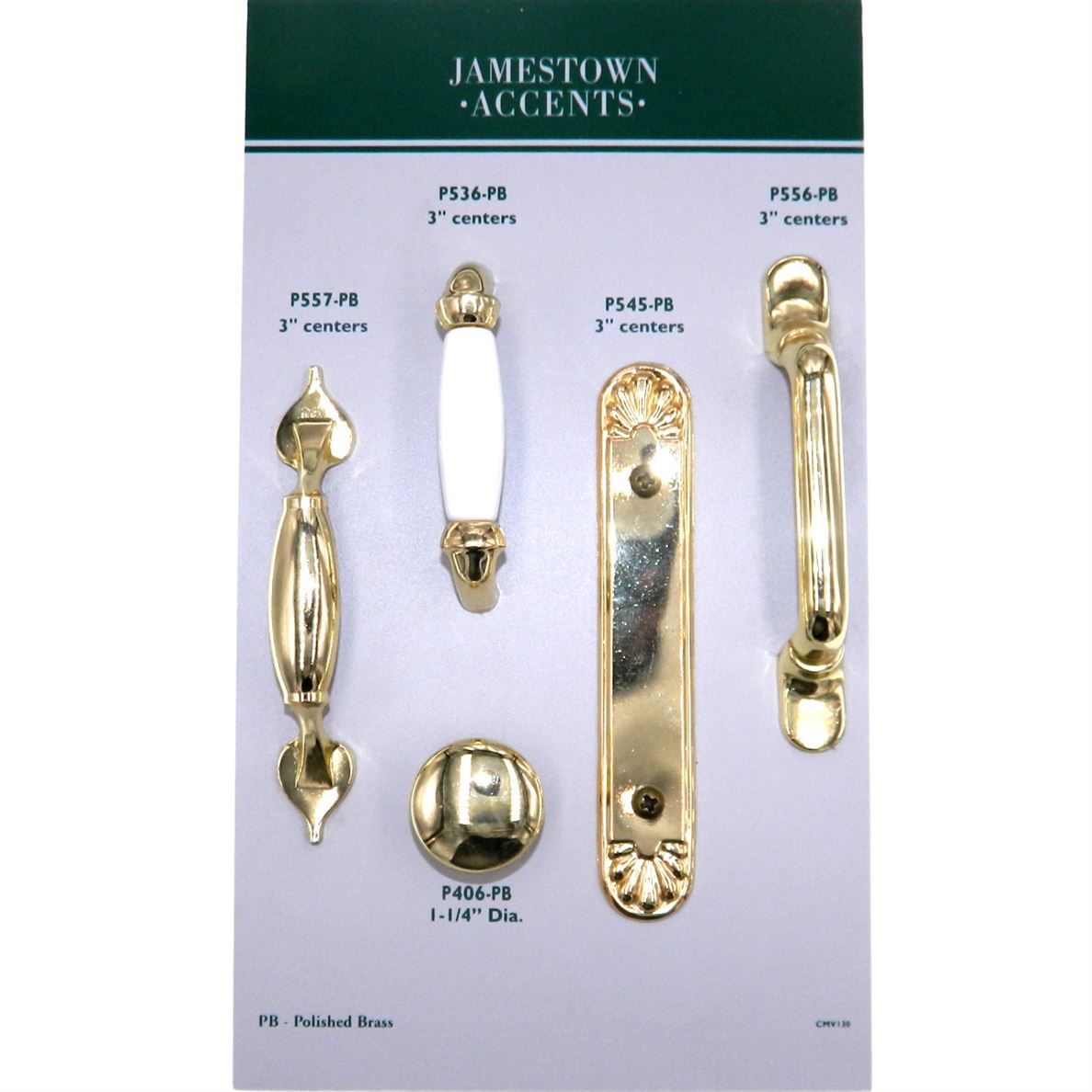 Hickory Hardware Polished Accents Polished Brass 3"cc Cabinet Handle P557-PB