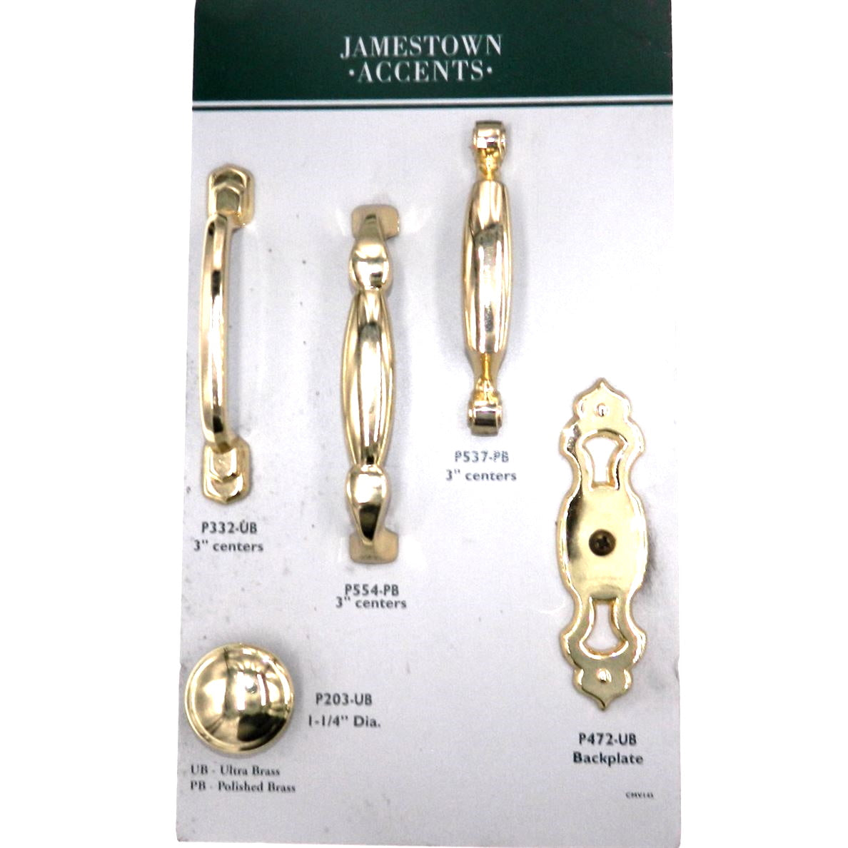 10 Pack Hickory Polished Accents Ultra Brass 3"cc Cabinet Handle Pulls P332-UB