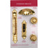 Polished Brass Ribbon & Reed Solid Brass Knob Backplate