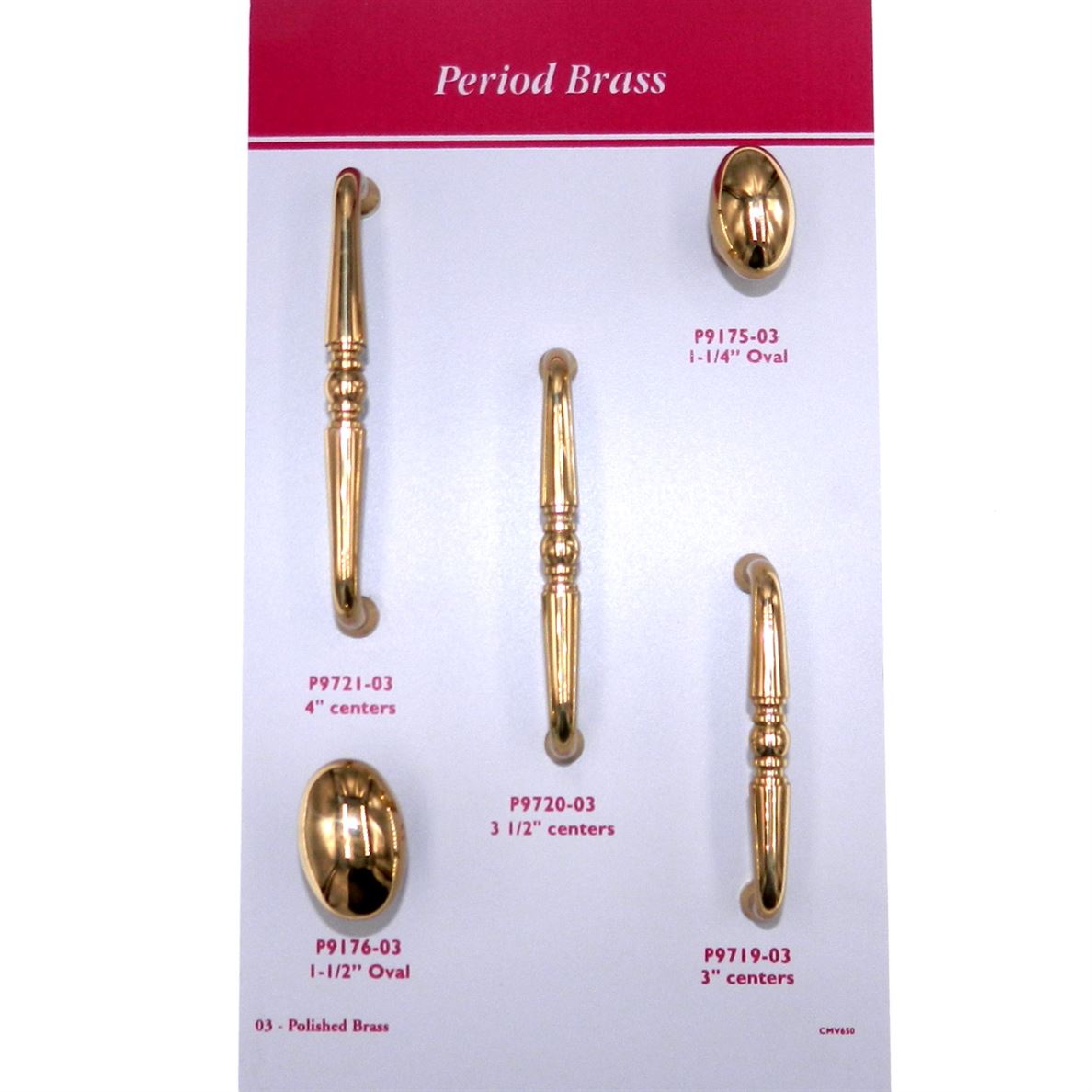 Keeler Power & Beauty Polished Brass Cabinet 3 1/2"cc Handle Pull P9720