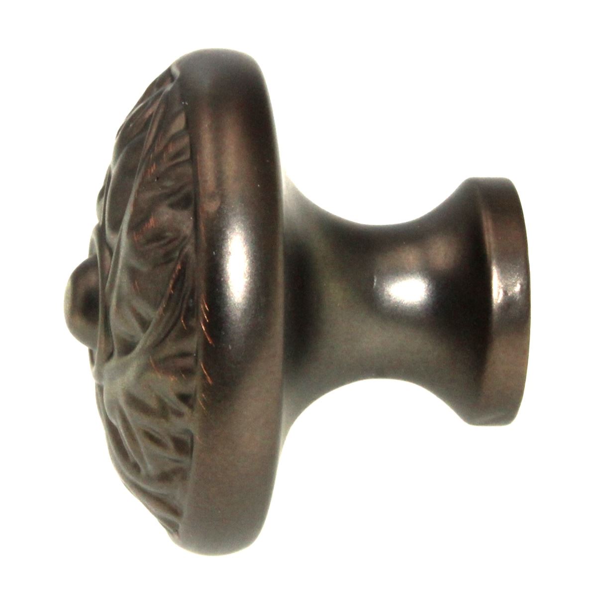 Keeler Acanthus 1 1/4" Leaf Round Solid Brass Cabinet Knob Refined Bronze D26-RB