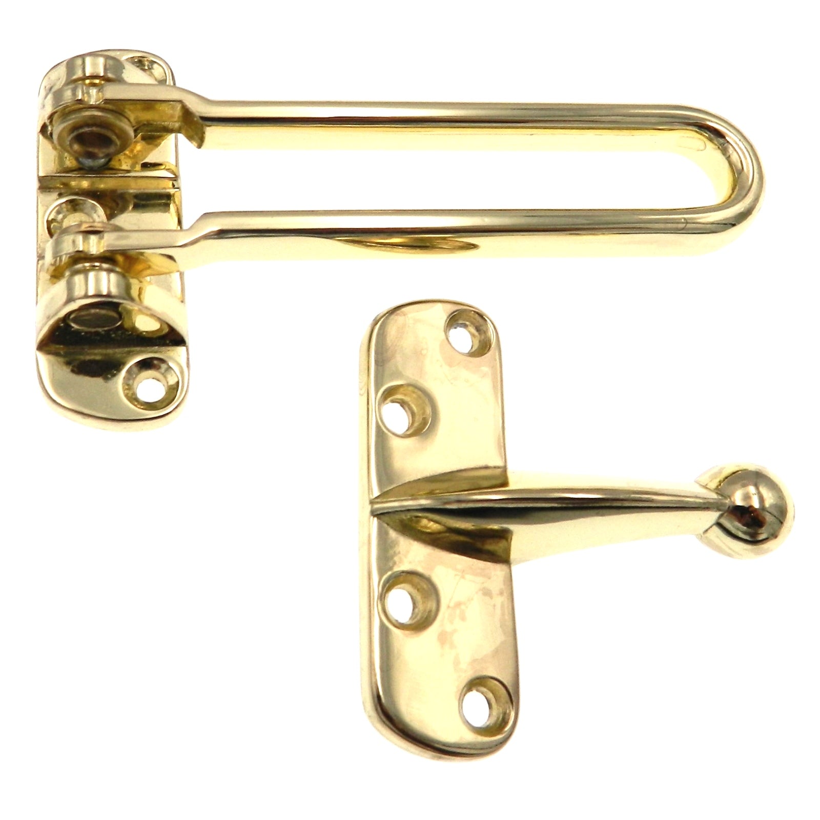 Warwick Swing Bar Door Guard Lock, Polished Brass DA3006PB