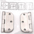 3 Pack Warwick 3" Door Hinge, 5/8" Radius Corner, Satin Nickel DA3010SN