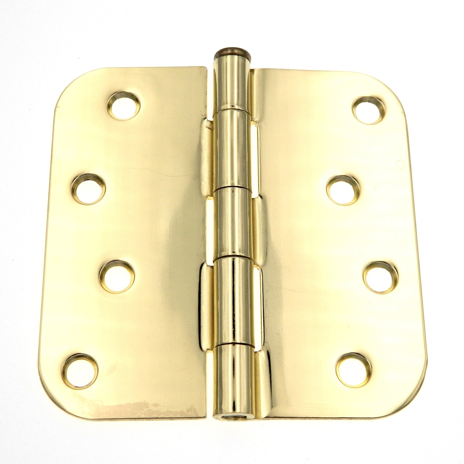 3 Pack Warwick 4" Door Hinge, 5/8" Radius Corner, Polished Brass DA3014PB